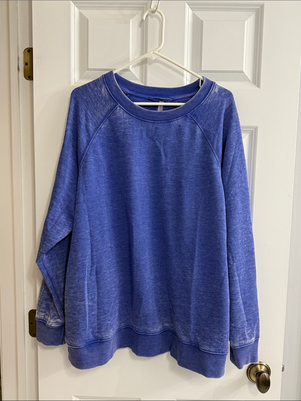 Free People Washed Periwinkle Crewneck Sweatshirt